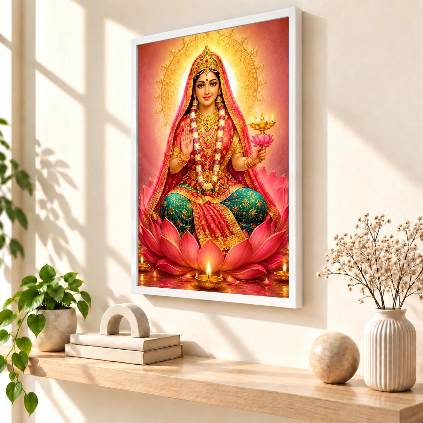Rani Sati Dadi Lotus And Diya Radiance Photo Frame, view 7