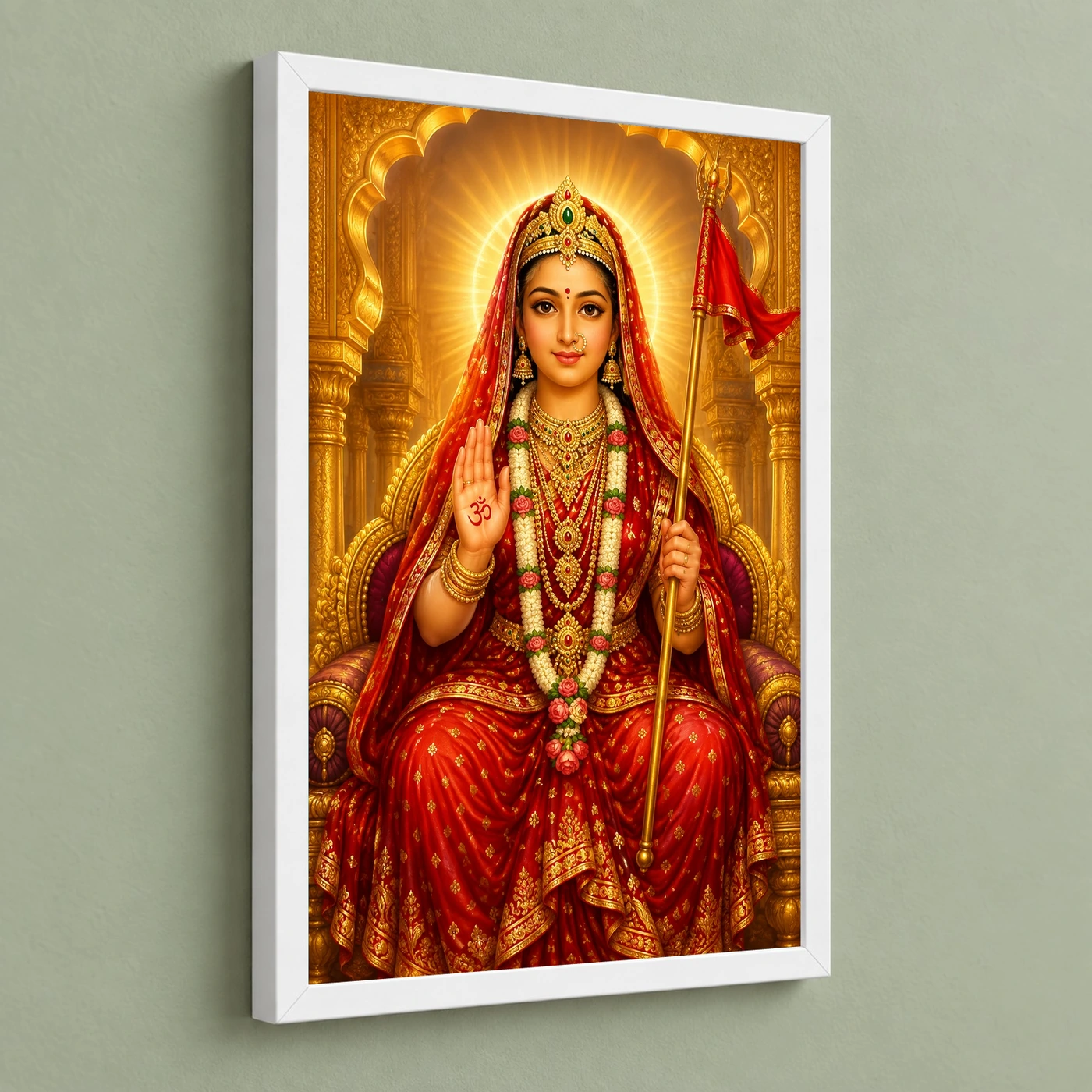 Rani Sati Dadi Ornate Golden Temple Darshan Photo Frame, view 5