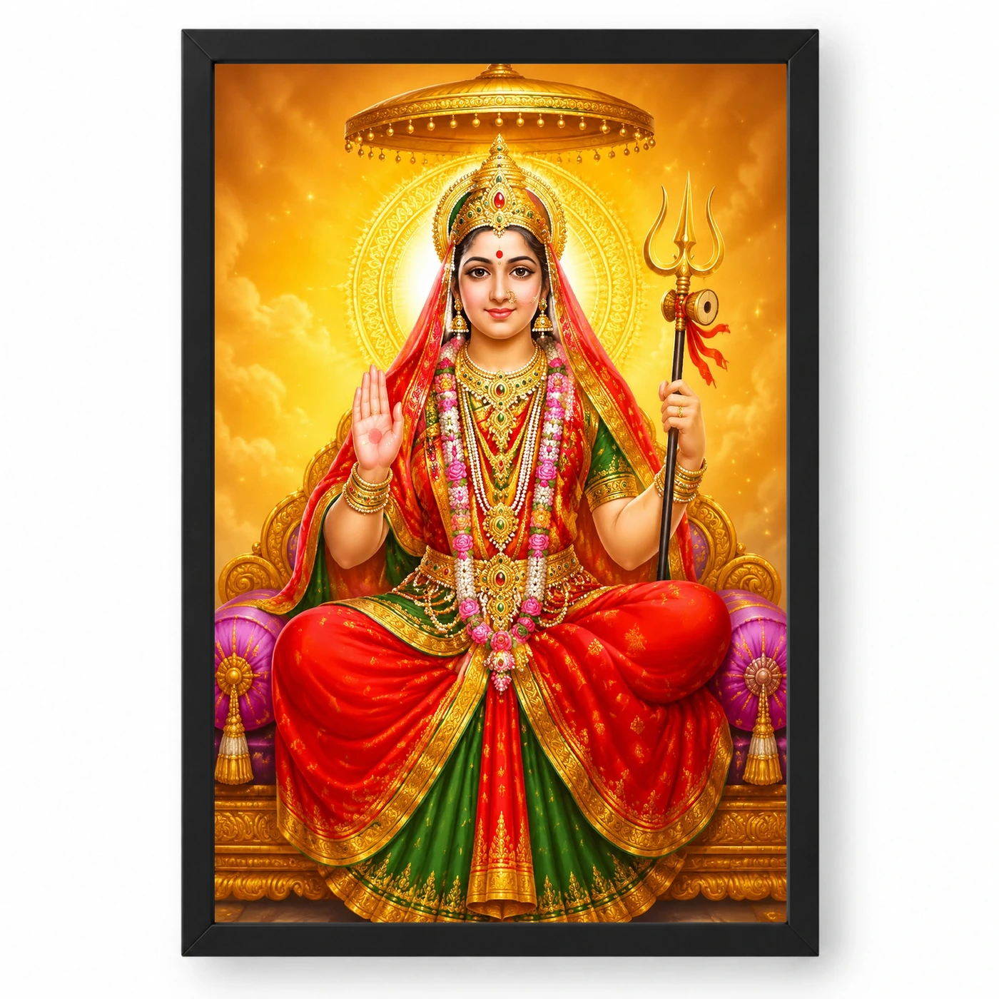 Rani Sati Dadi Peaceful Home Mandir Composition Photo Frame