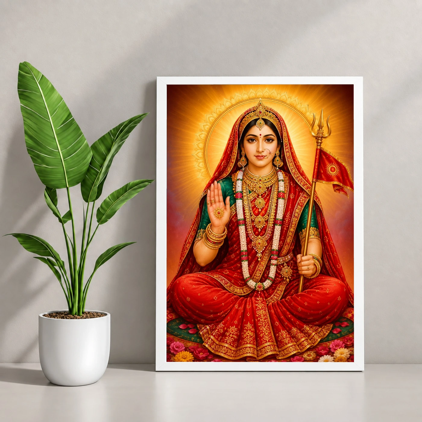 Rani Sati Dadi Royal Jewel-Toned Portrait Photo Frame, view 4
