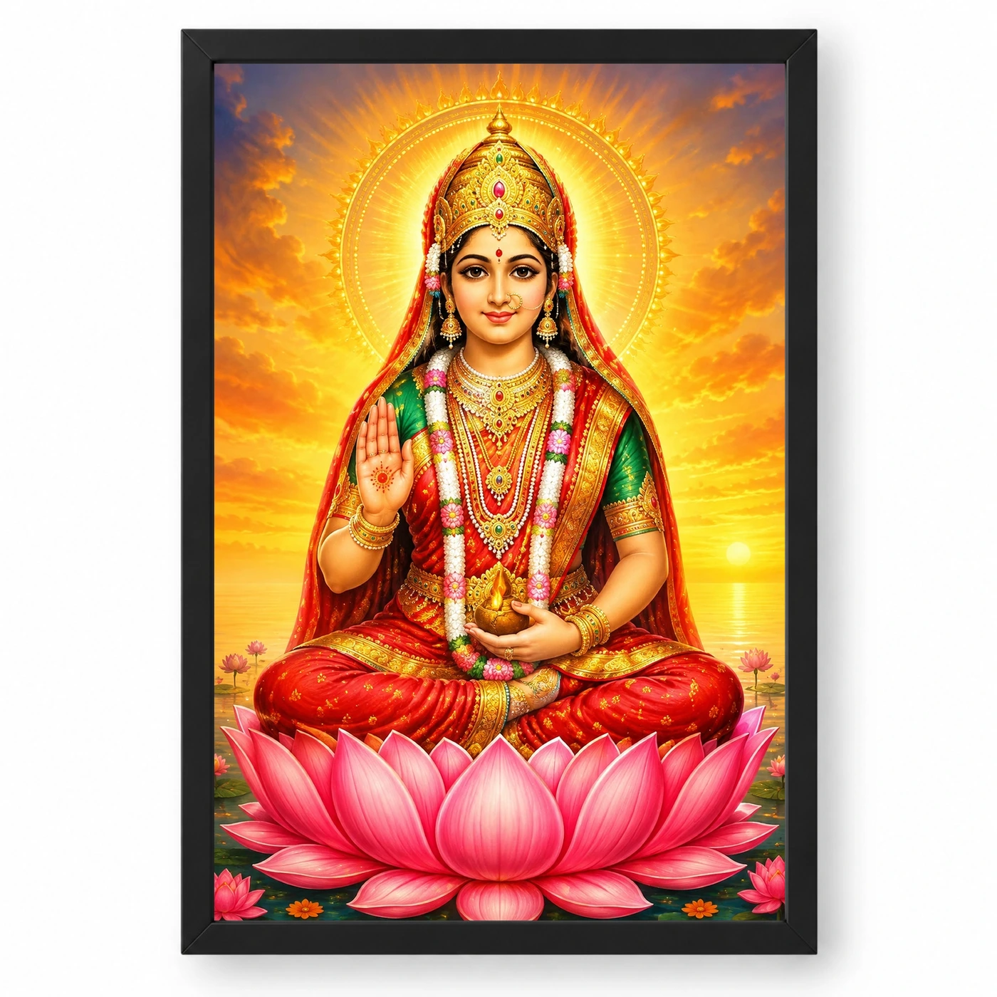 Rani Sati Dadi Serene Sunrise Blessing Photo Frame