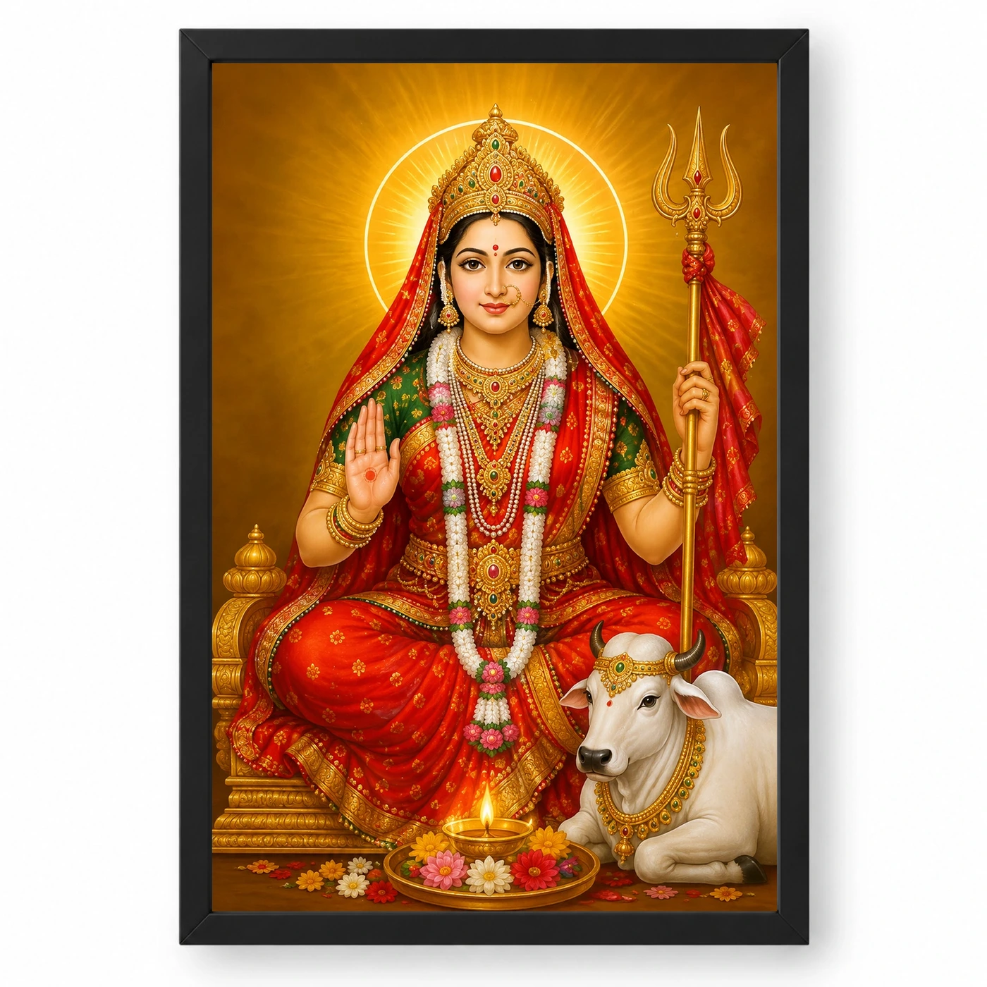 Rani Sati Dadi Traditional Indian Miniature-Inspired Devotional Art Photo Frame