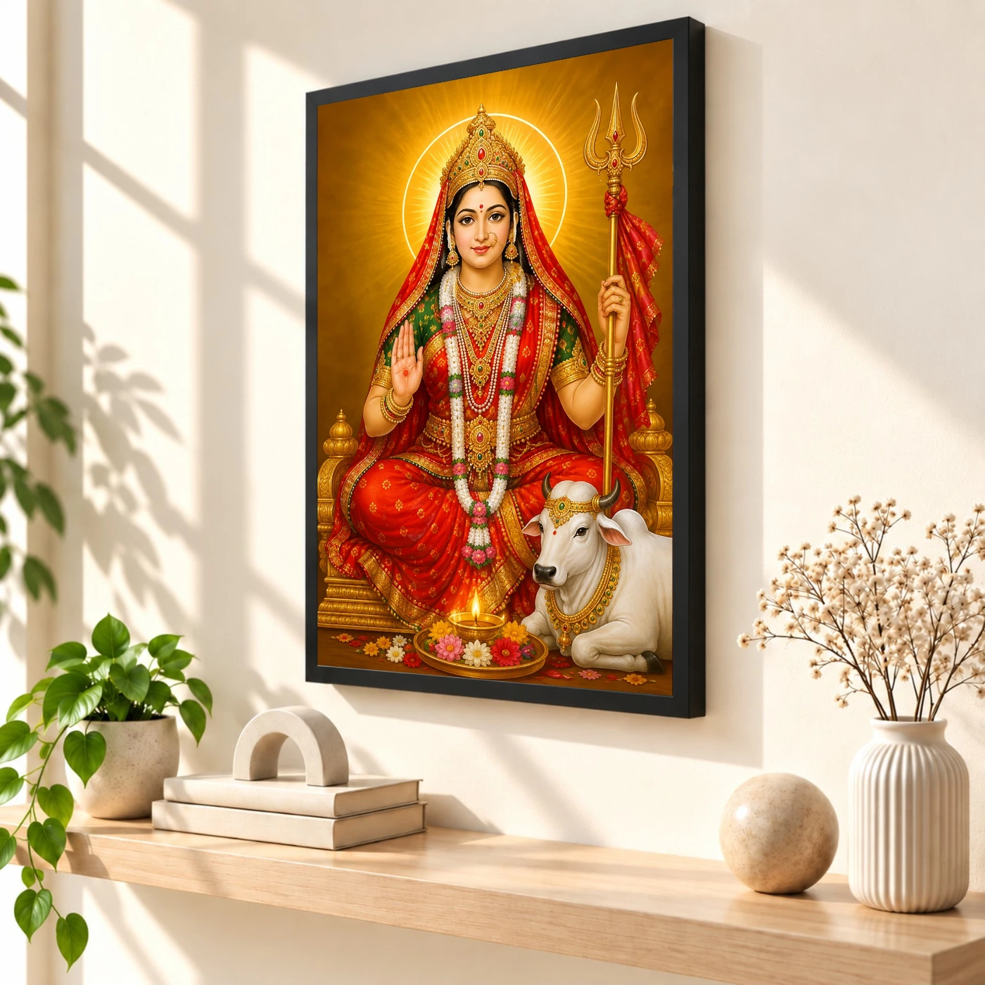 Rani Sati Dadi Traditional Indian Miniature-Inspired Devotional Art Photo Frame, view 2