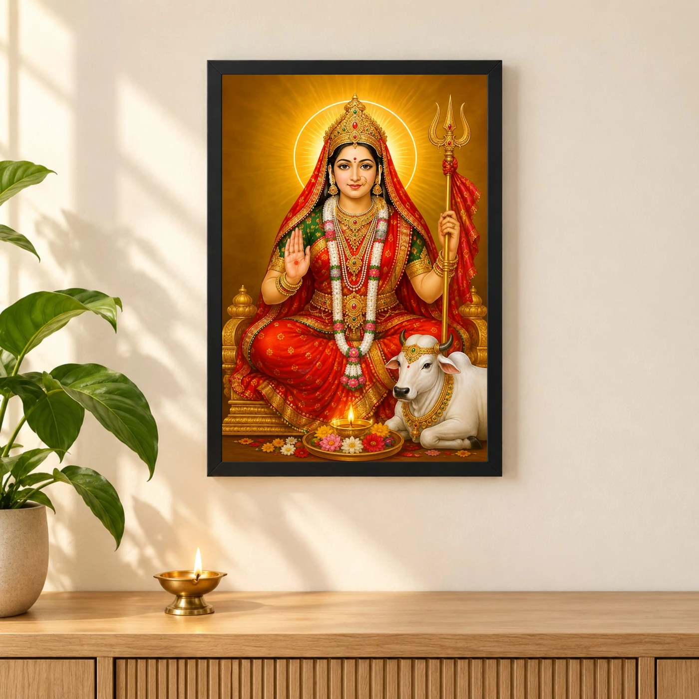 Rani Sati Dadi Traditional Indian Miniature-Inspired Devotional Art Photo Frame, view 3