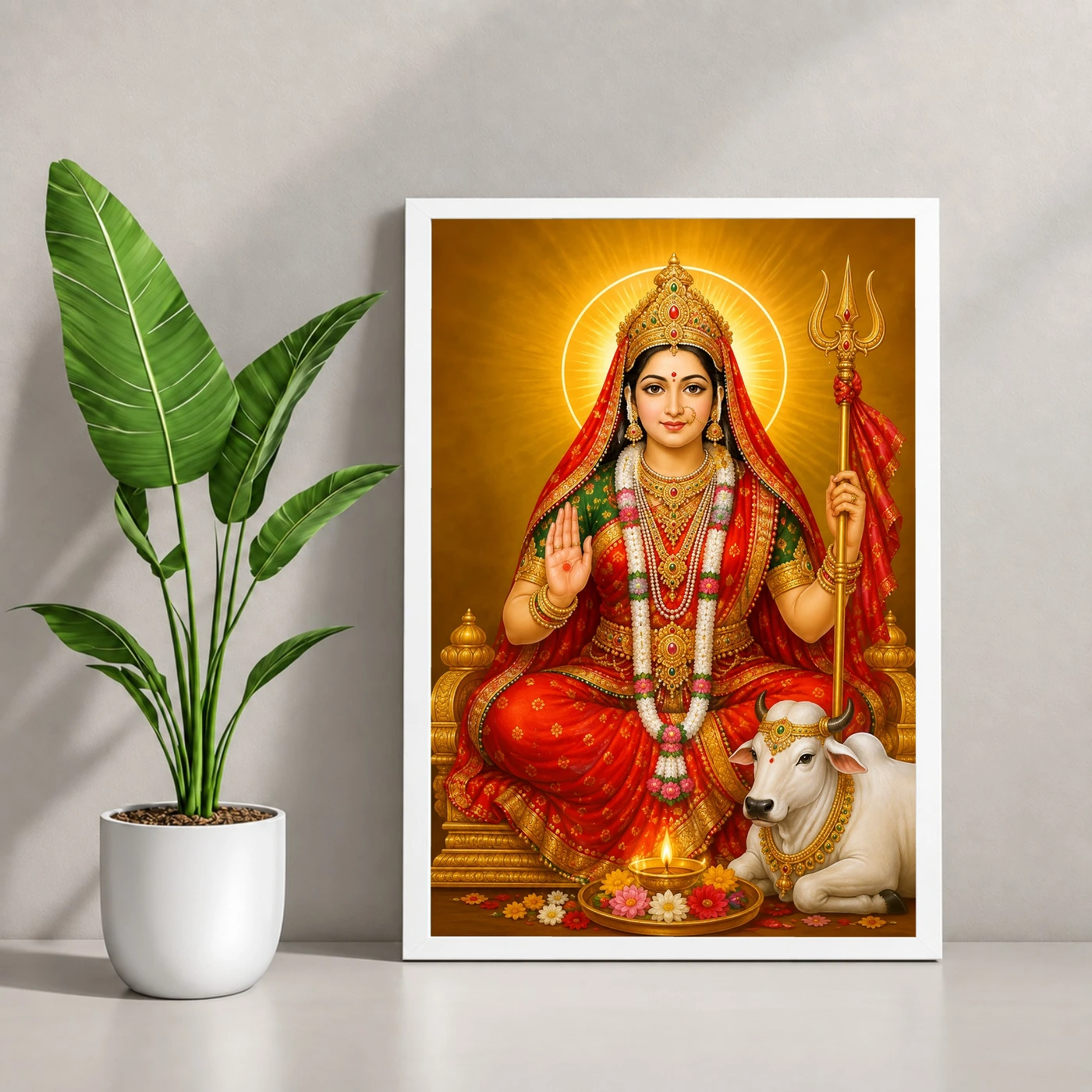 Rani Sati Dadi Traditional Indian Miniature-Inspired Devotional Art Photo Frame, view 4