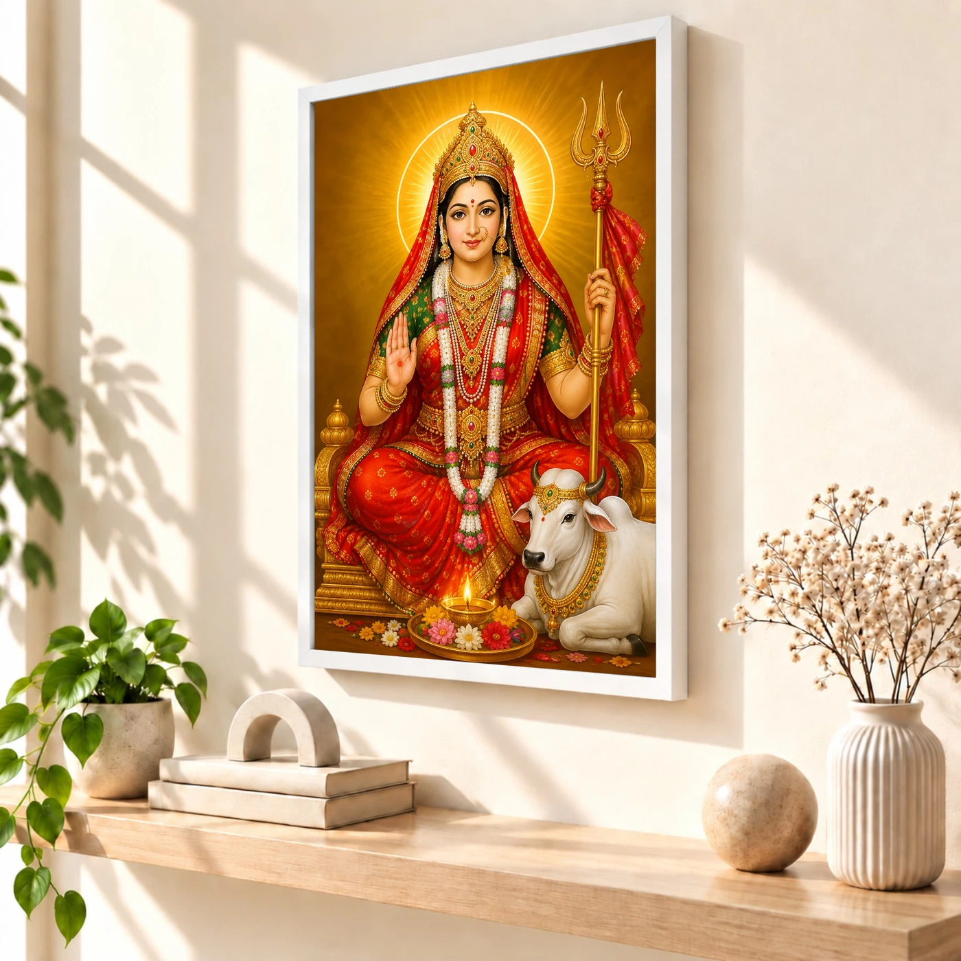 Rani Sati Dadi Traditional Indian Miniature-Inspired Devotional Art Photo Frame, view 7