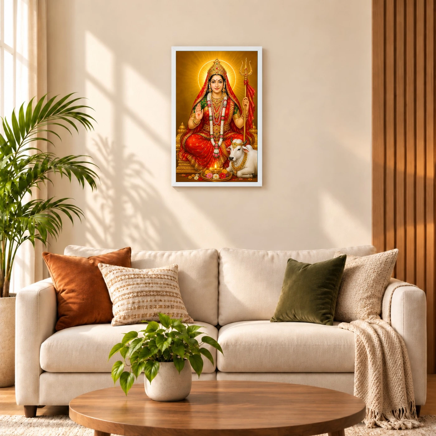 Rani Sati Dadi Traditional Indian Miniature-Inspired Devotional Art Photo Frame, view 9
