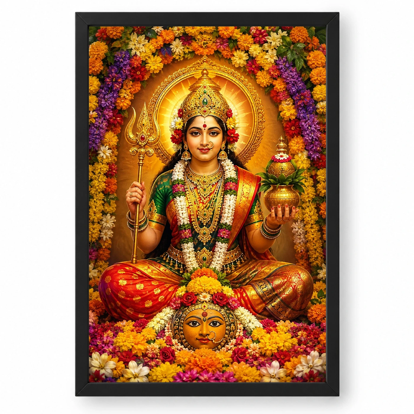 Renuka Yellamma Grand Festival Flower Decoration Photo Frame