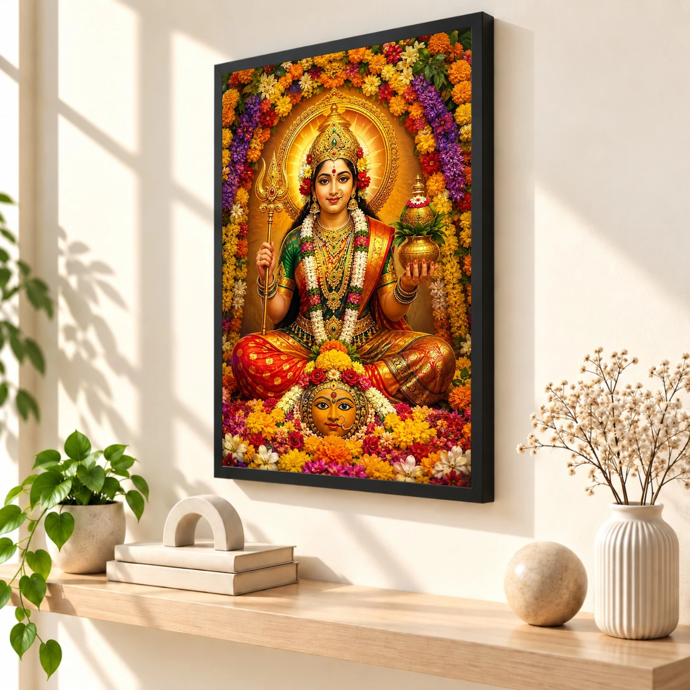 Renuka Yellamma Grand Festival Flower Decoration Photo Frame, view 2