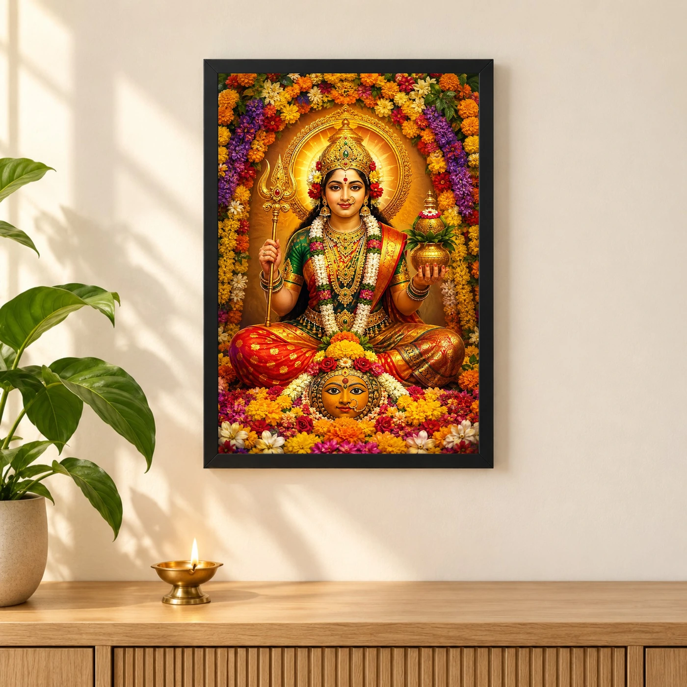 Renuka Yellamma Grand Festival Flower Decoration Photo Frame, view 3