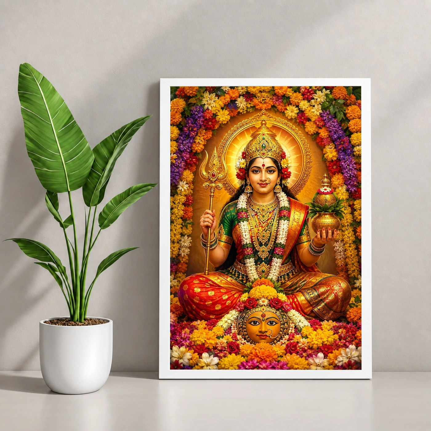 Renuka Yellamma Grand Festival Flower Decoration Photo Frame, view 4