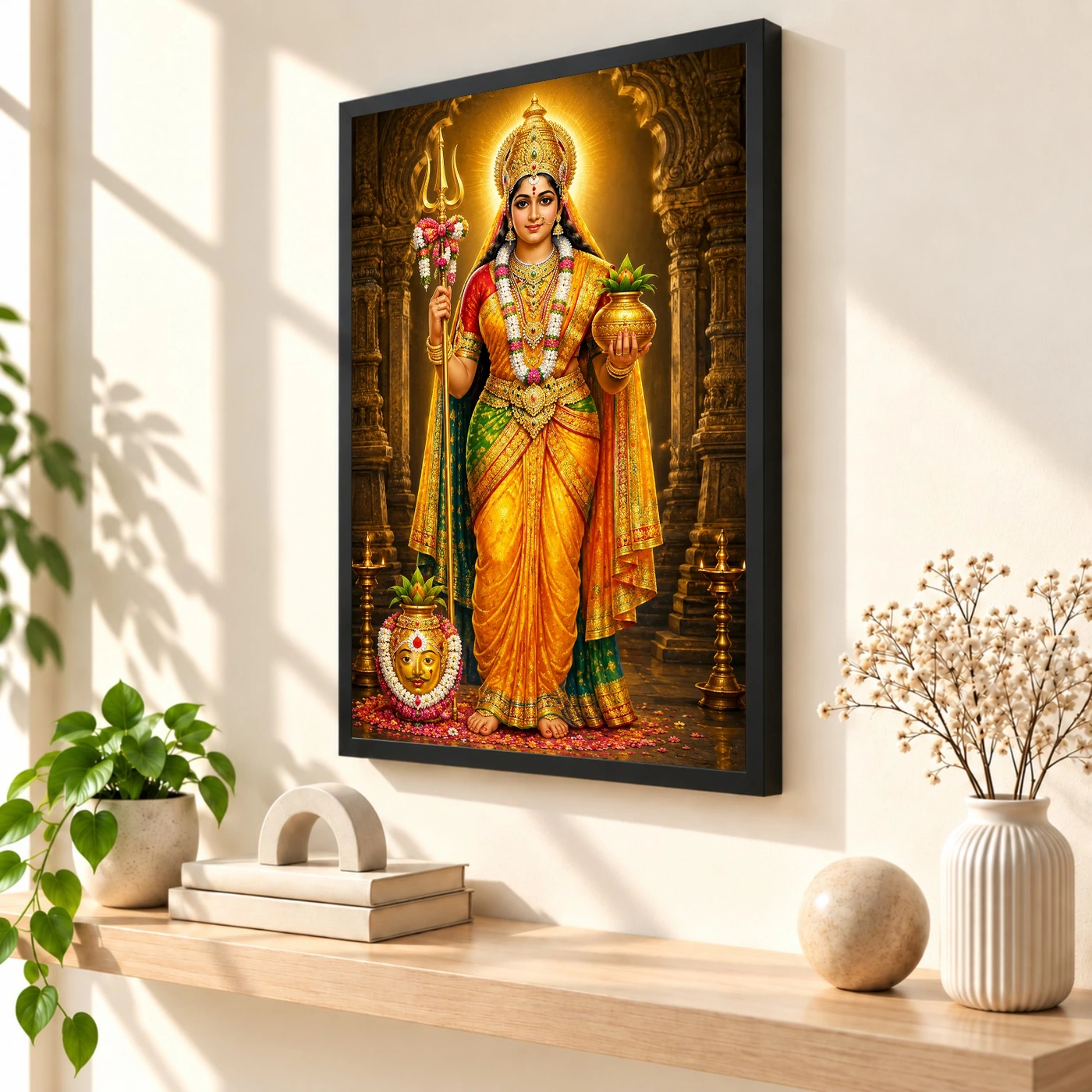 Renuka Yellamma Heritage Temple Architecture Backdrop Photo Frame, view 2