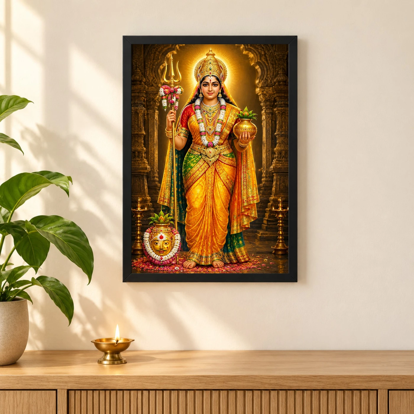 Renuka Yellamma Heritage Temple Architecture Backdrop Photo Frame, view 3