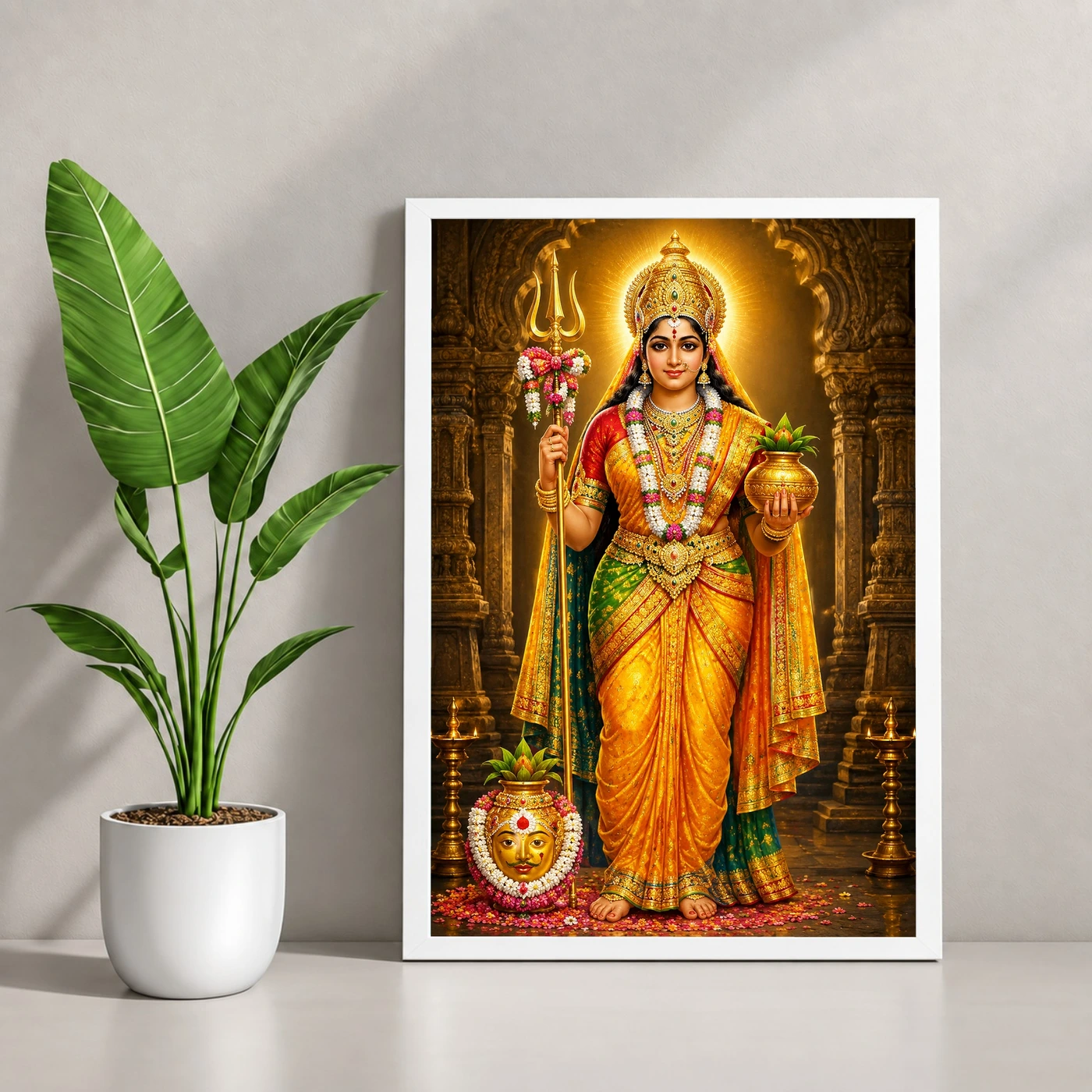 Renuka Yellamma Heritage Temple Architecture Backdrop Photo Frame, view 4