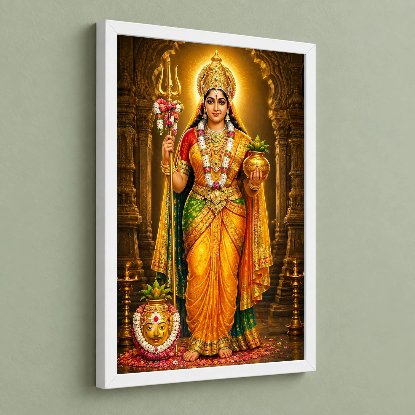 Renuka Yellamma Heritage Temple Architecture Backdrop Photo Frame, view 5