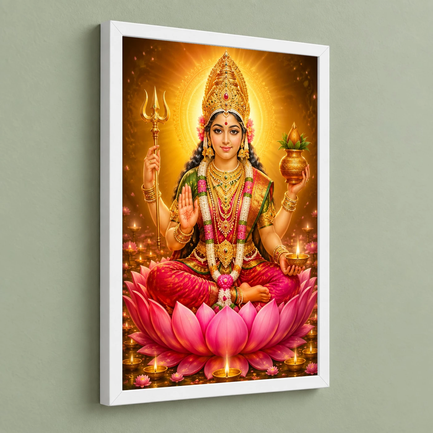 Renuka Yellamma Lotus And Diya Radiance Photo Frame, view 5