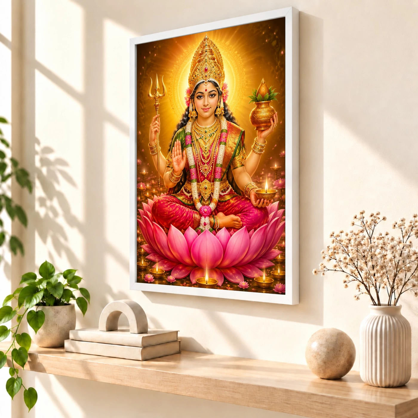 Renuka Yellamma Lotus And Diya Radiance Photo Frame, view 7