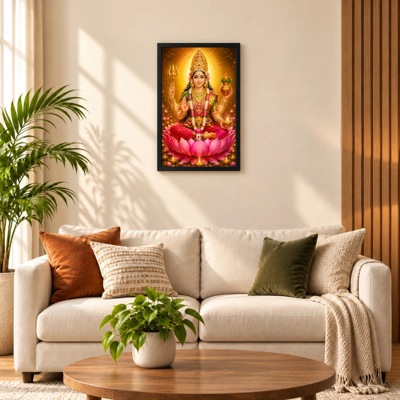 Renuka Yellamma Lotus And Diya Radiance Photo Frame, view 8