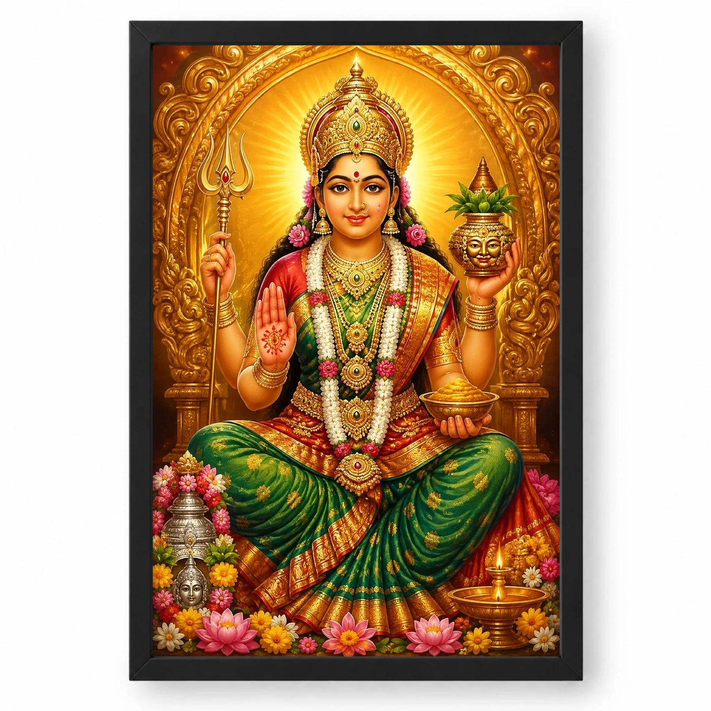 Renuka Yellamma Peaceful Home Mandir Composition Photo Frame
