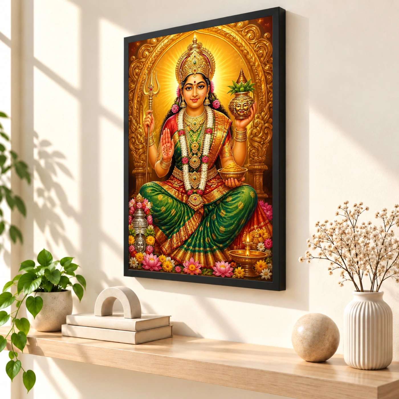 Renuka Yellamma Peaceful Home Mandir Composition Photo Frame, view 2