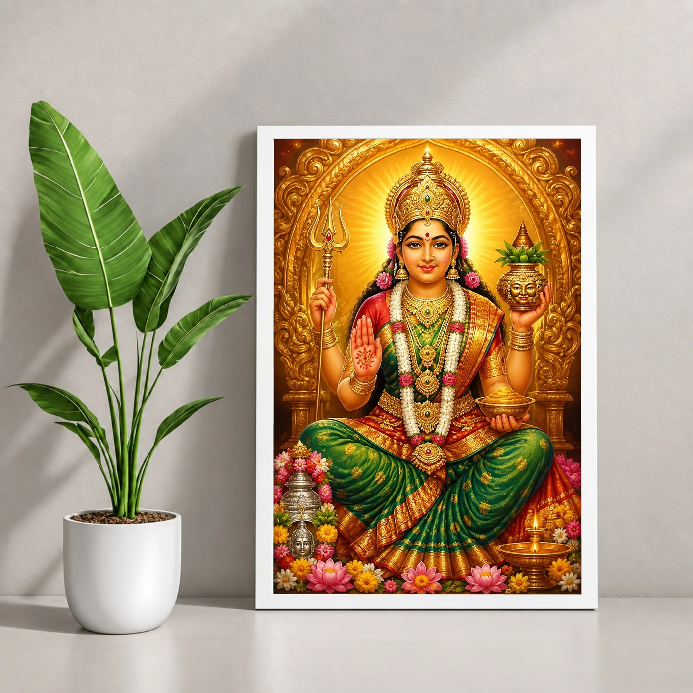 Renuka Yellamma Peaceful Home Mandir Composition Photo Frame, view 4