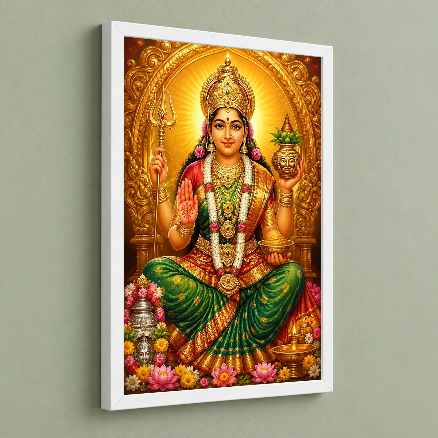 Renuka Yellamma Peaceful Home Mandir Composition Photo Frame, view 5