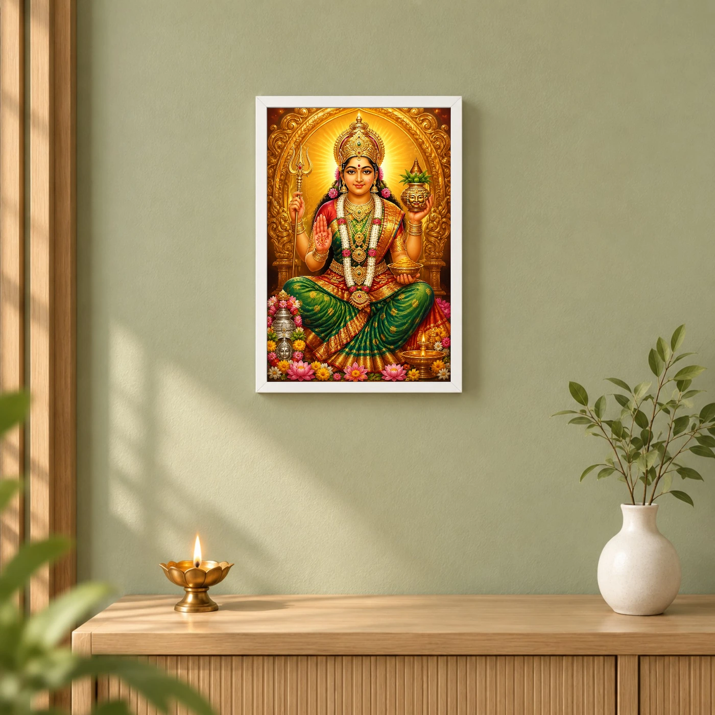 Renuka Yellamma Peaceful Home Mandir Composition Photo Frame, view 6