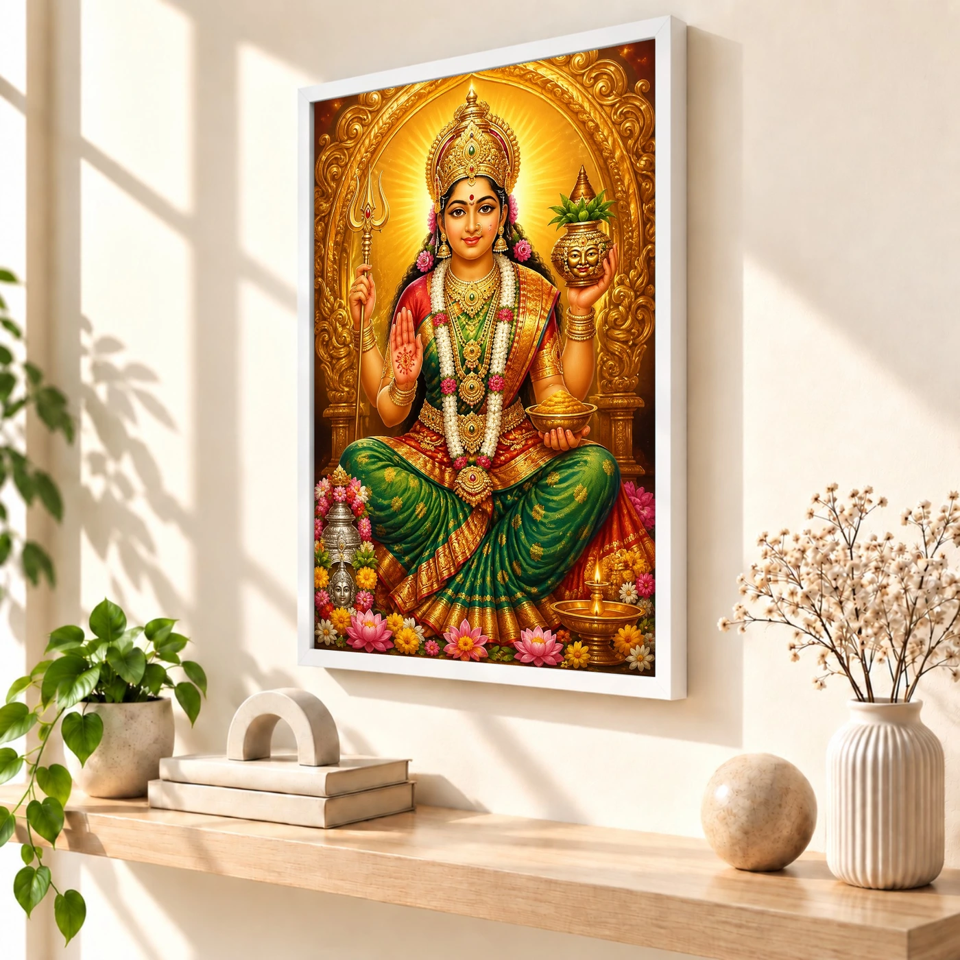 Renuka Yellamma Peaceful Home Mandir Composition Photo Frame, view 7