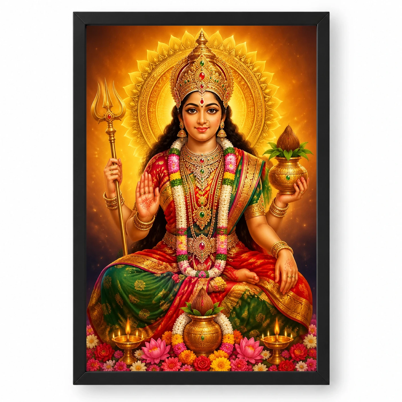Renuka Yellamma Royal Jewel-Toned Portrait Photo Frame