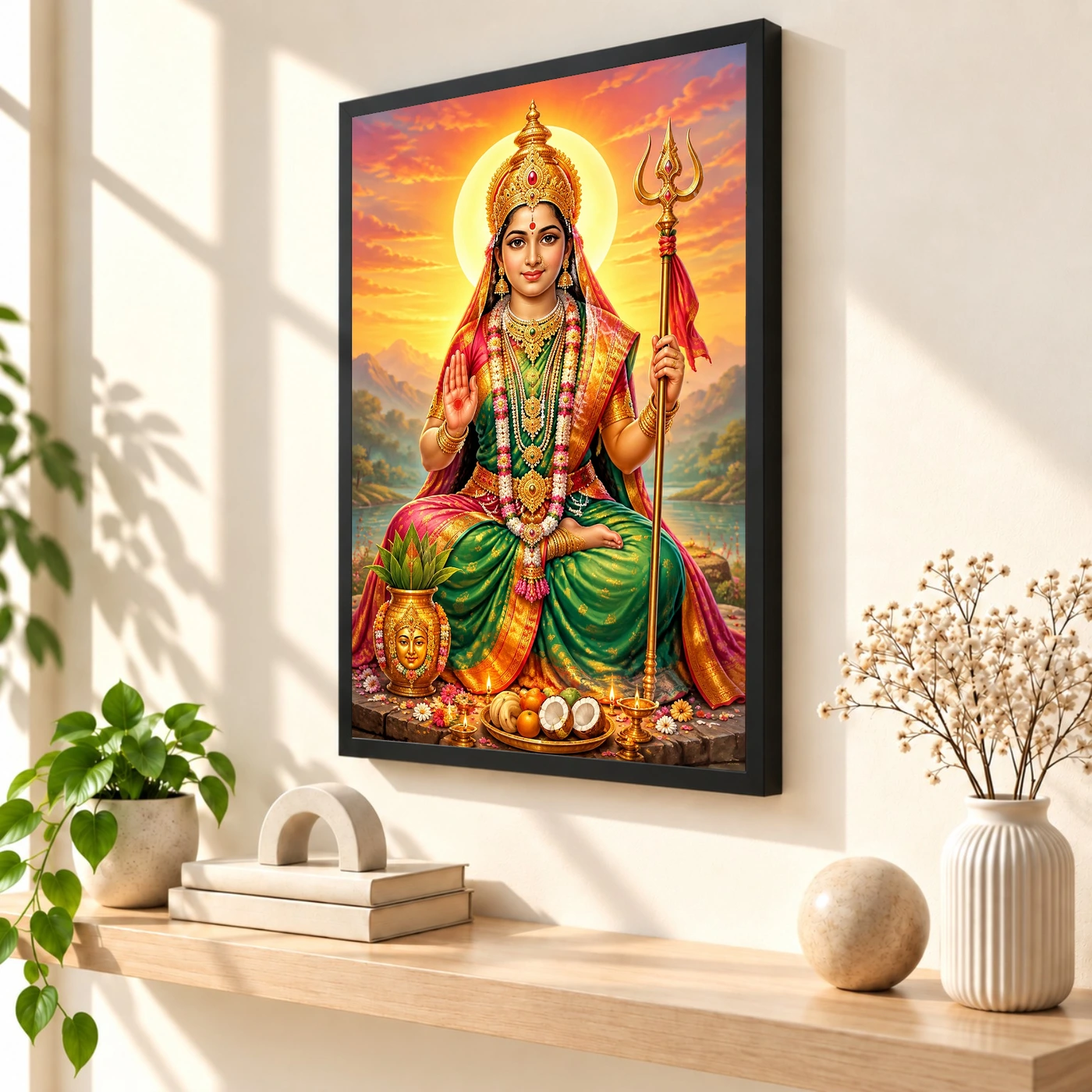Renuka Yellamma Serene Sunrise Blessing Photo Frame, view 2