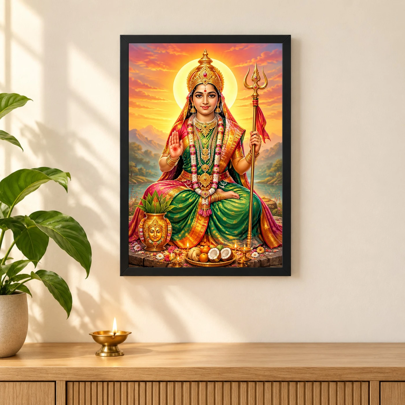Renuka Yellamma Serene Sunrise Blessing Photo Frame, view 3