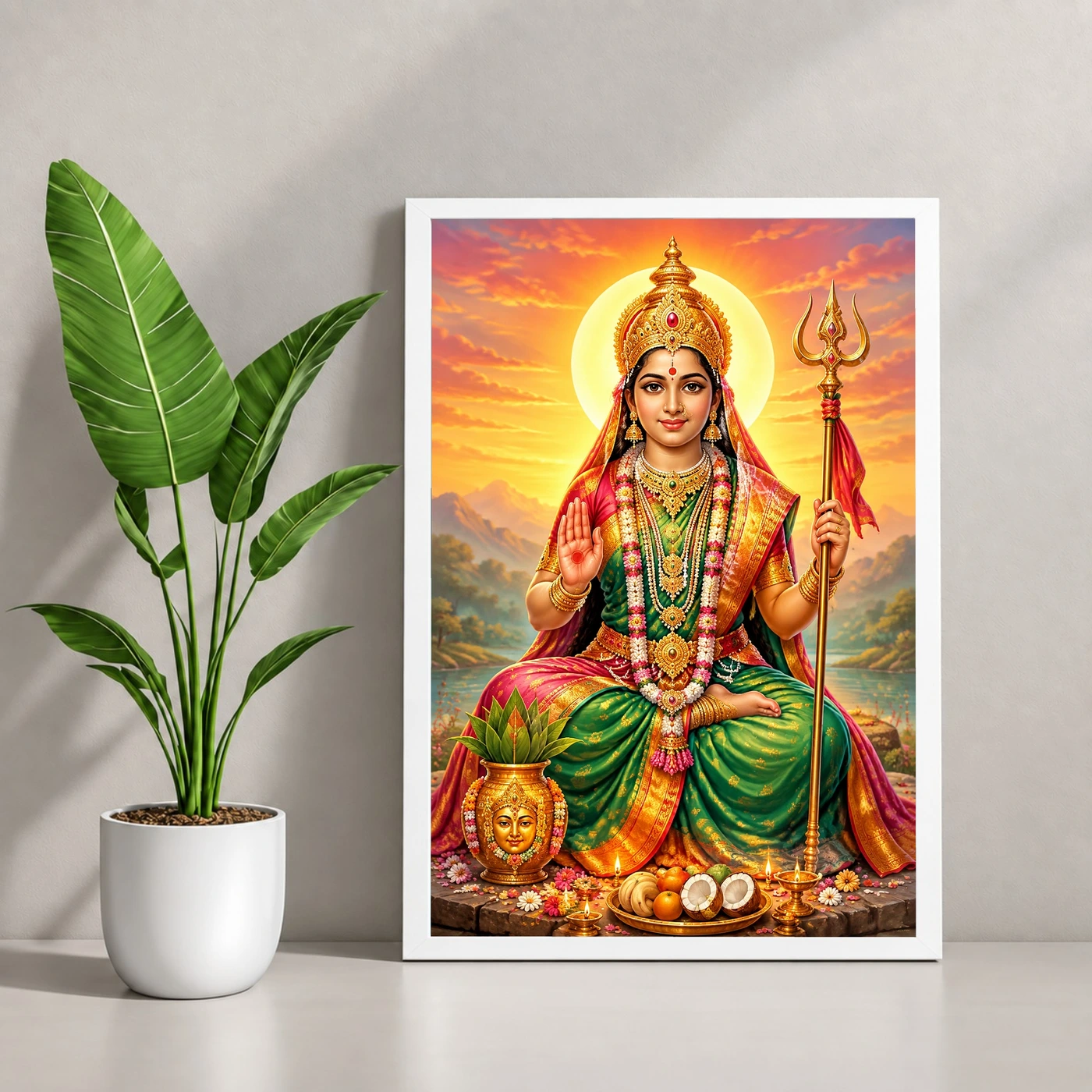Renuka Yellamma Serene Sunrise Blessing Photo Frame, view 4