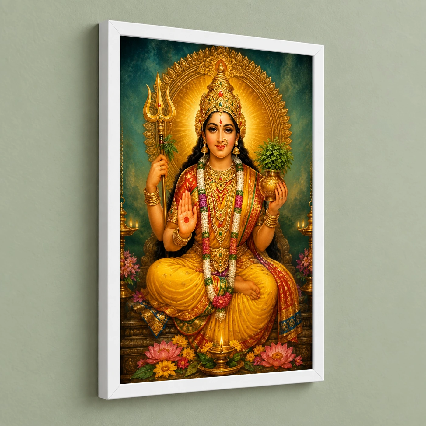 Renuka Yellamma Traditional Indian Miniature-Inspired Devotional Art Photo Frame, view 5