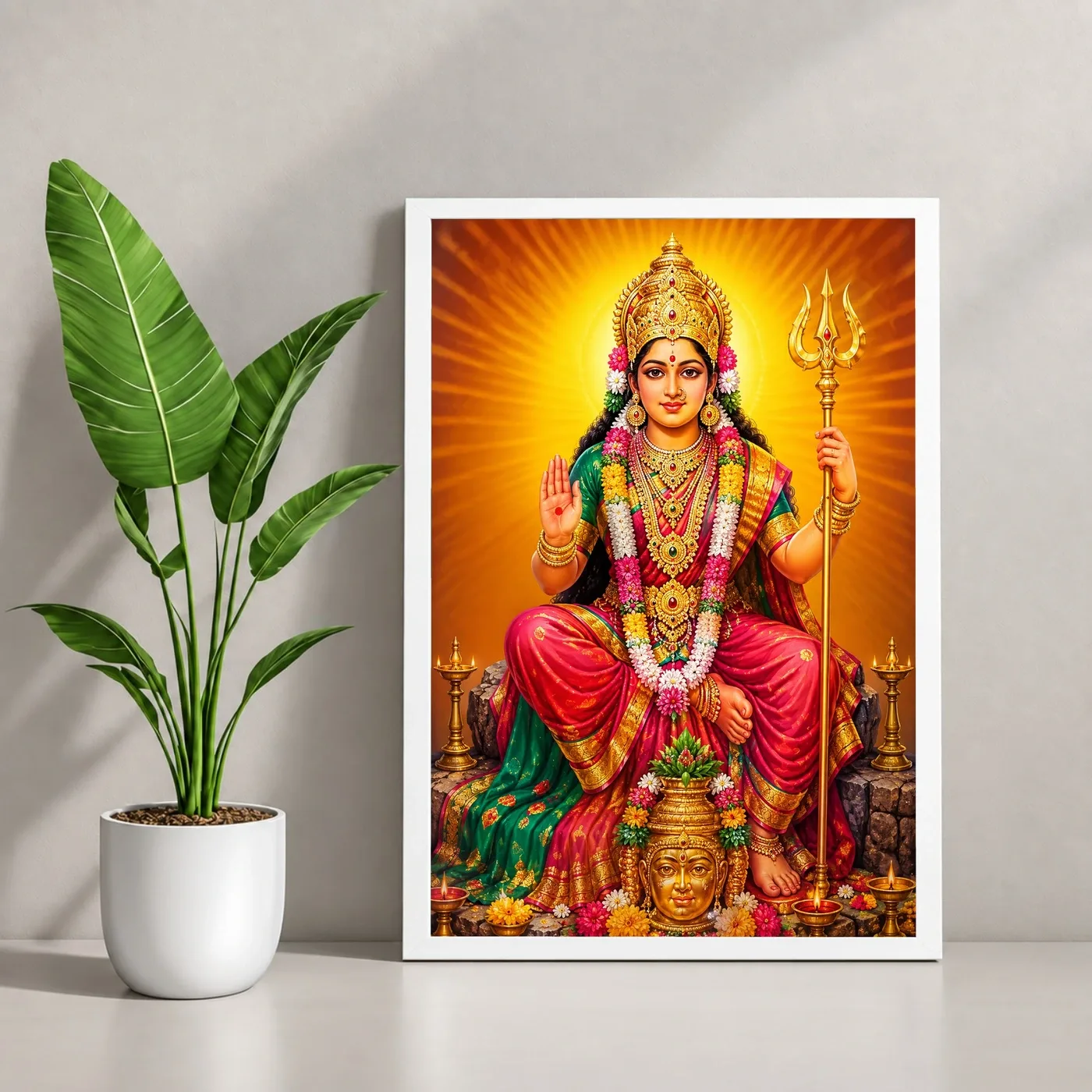 Renuka Yellamma Vivid Premium Spiritual Poster Art Photo Frame, view 4