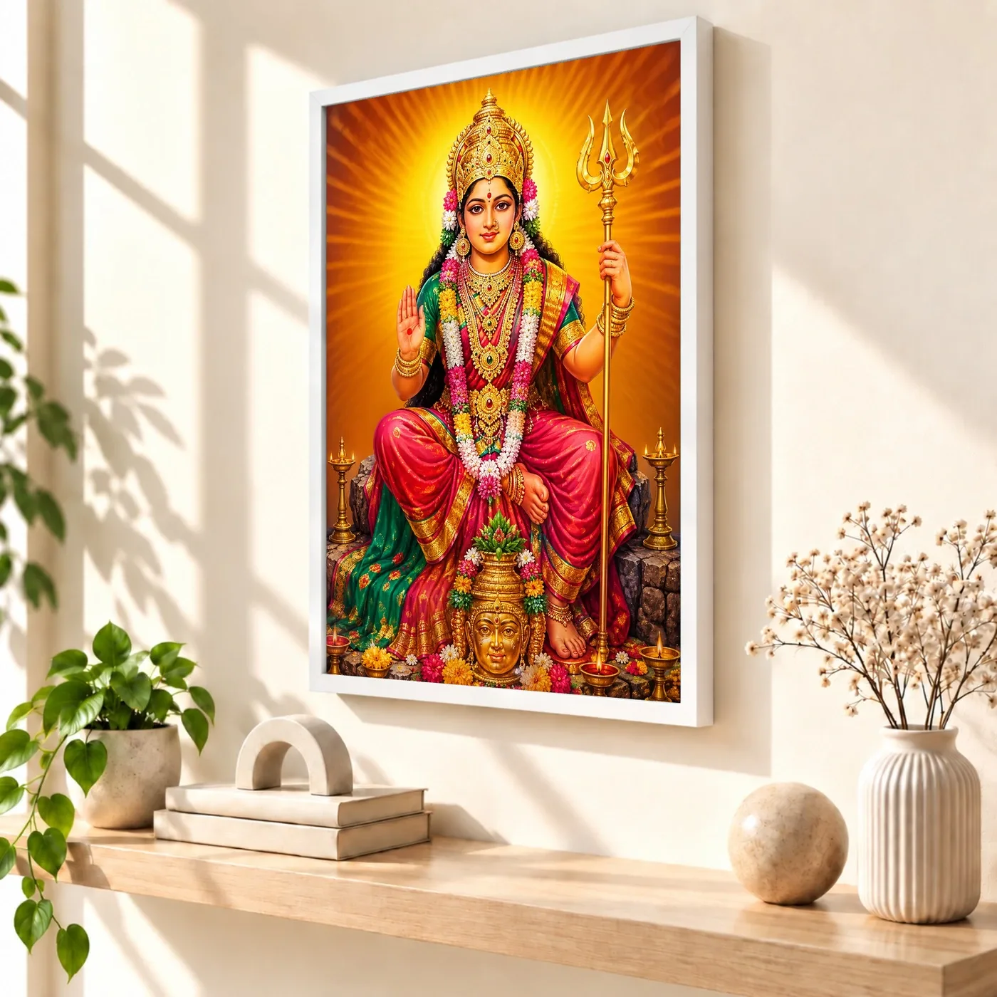 Renuka Yellamma Vivid Premium Spiritual Poster Art Photo Frame, view 7