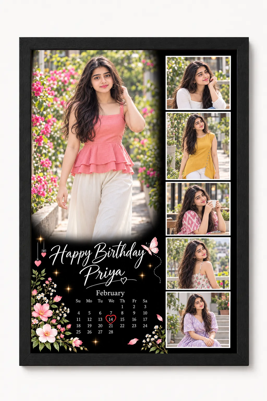 Romantic Birthday Photo Frame for Girlfriend Style 2