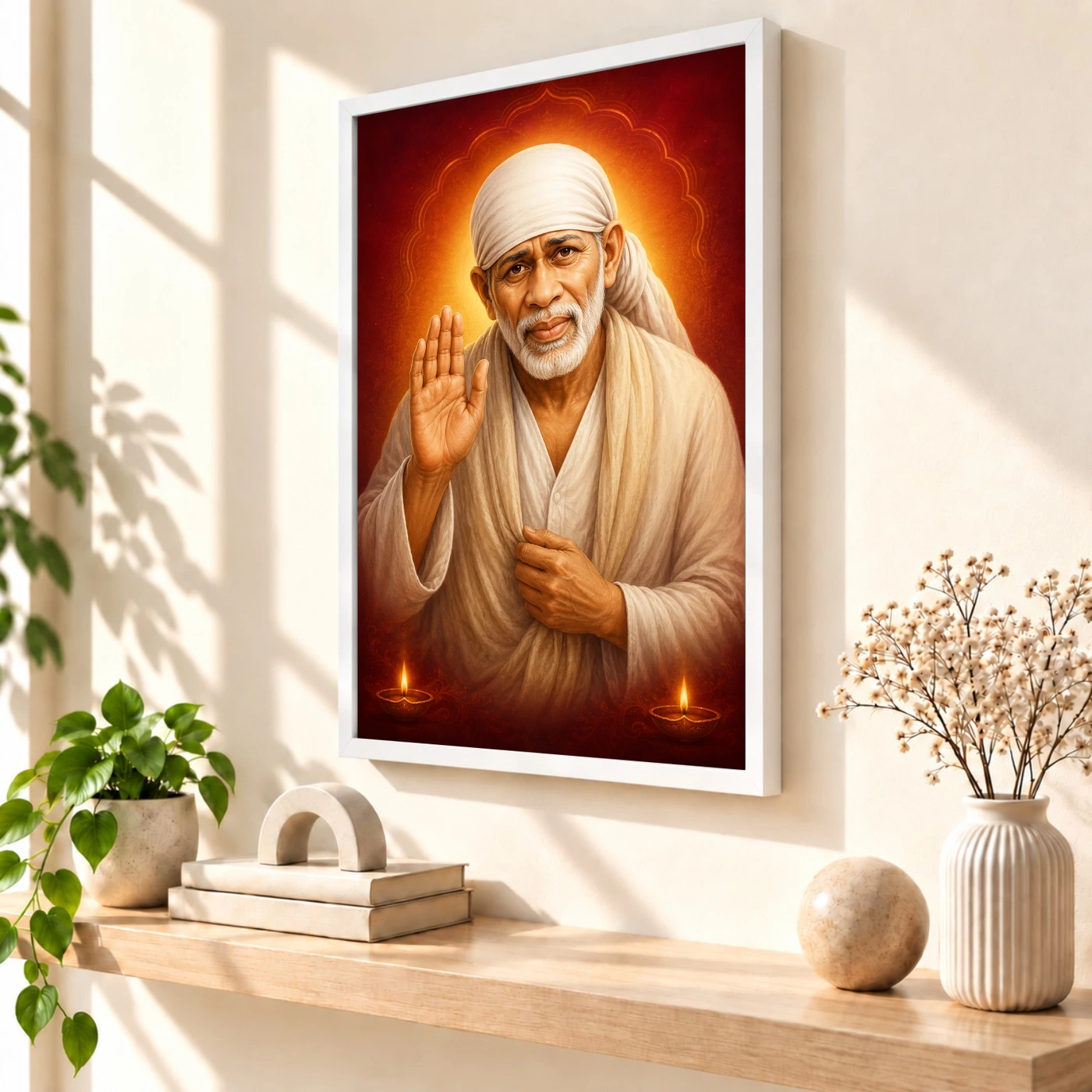 Sai Baba — Diya Blessing Portrait Frame, view 7