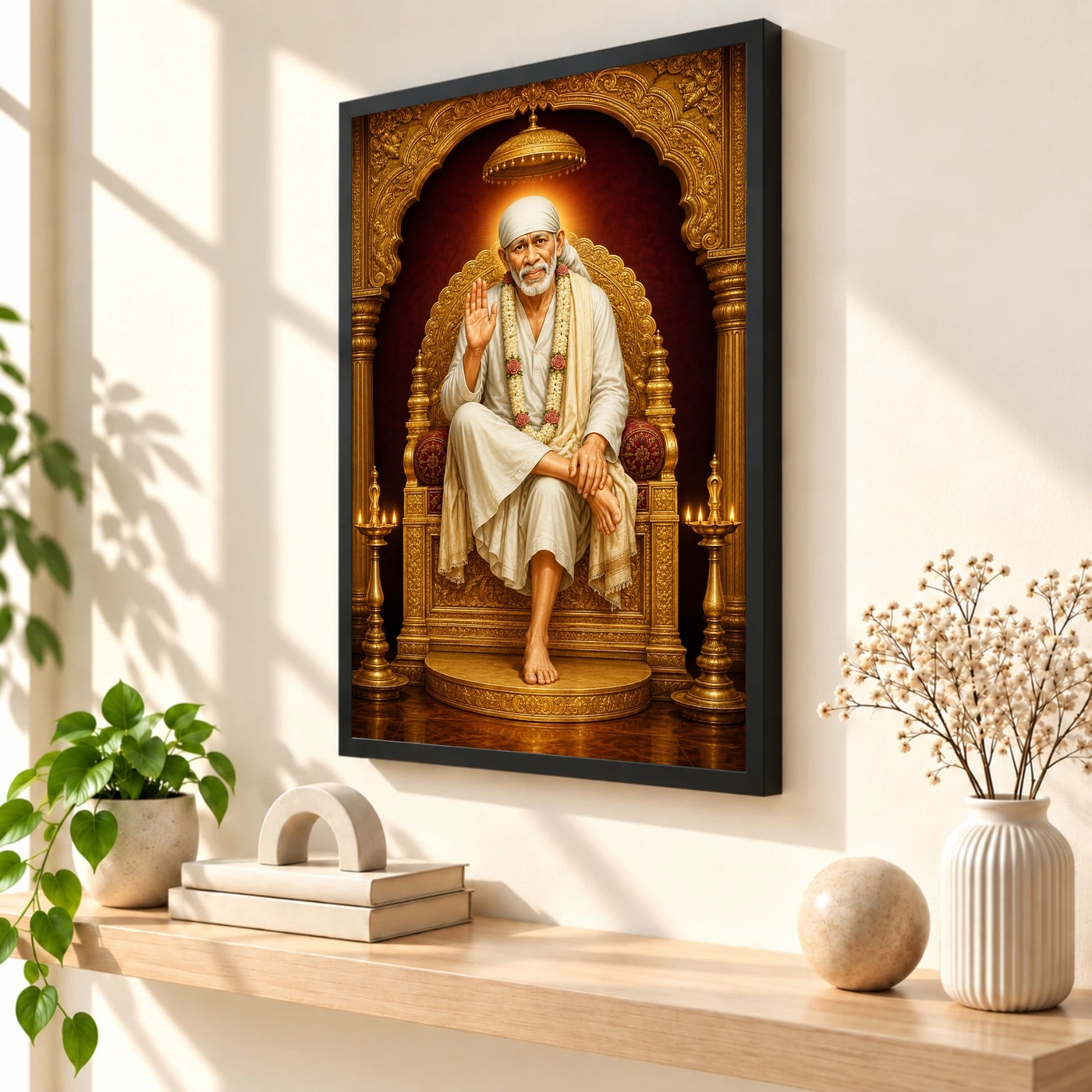 Sai Baba — Golden Throne Blessings Frame, view 2