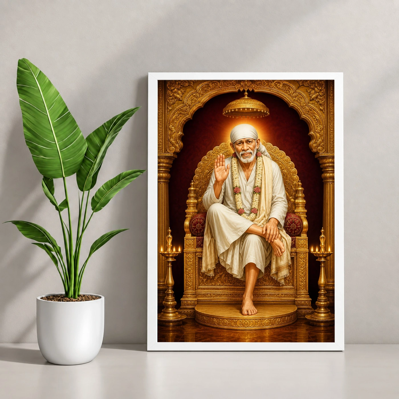 Sai Baba — Golden Throne Blessings Frame, view 4