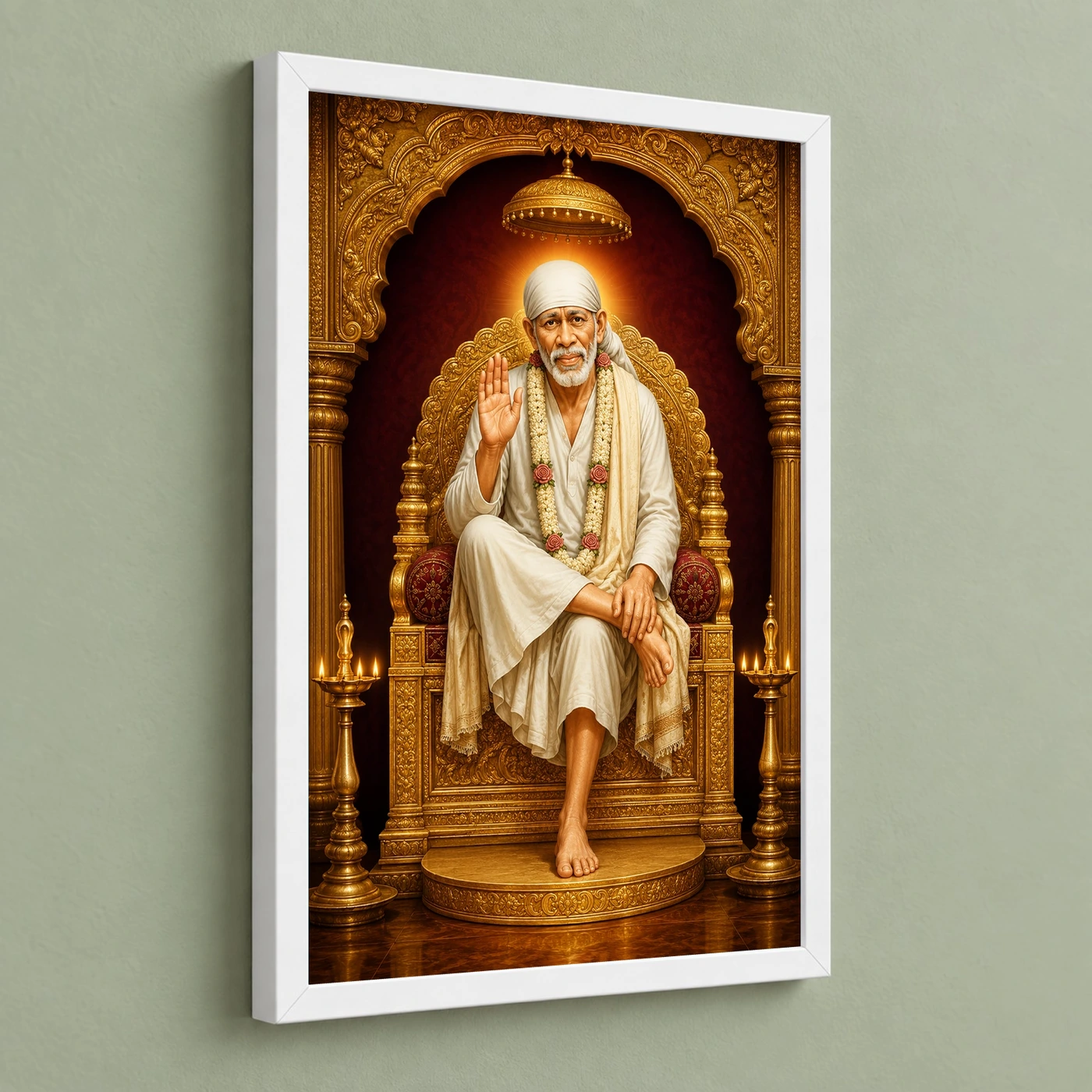 Sai Baba — Golden Throne Blessings Frame, view 5