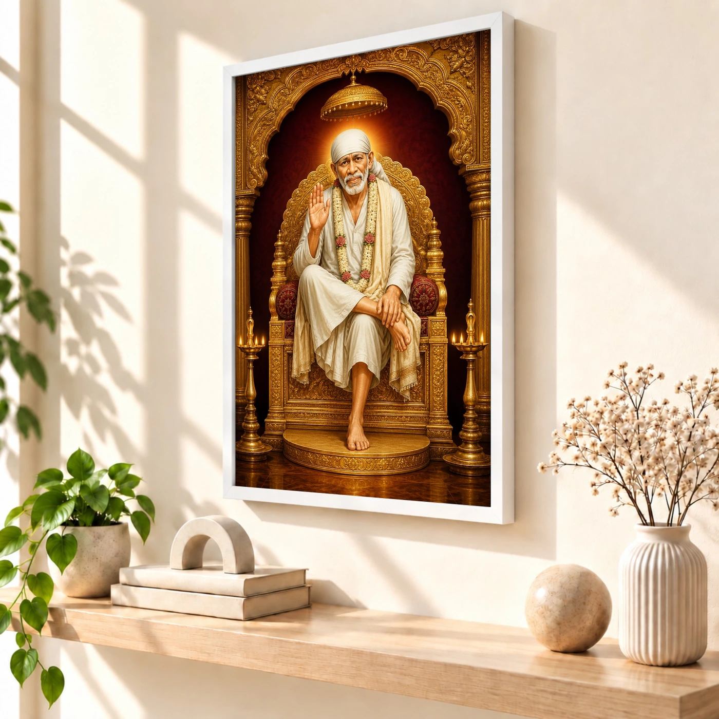 Sai Baba — Golden Throne Blessings Frame, view 7