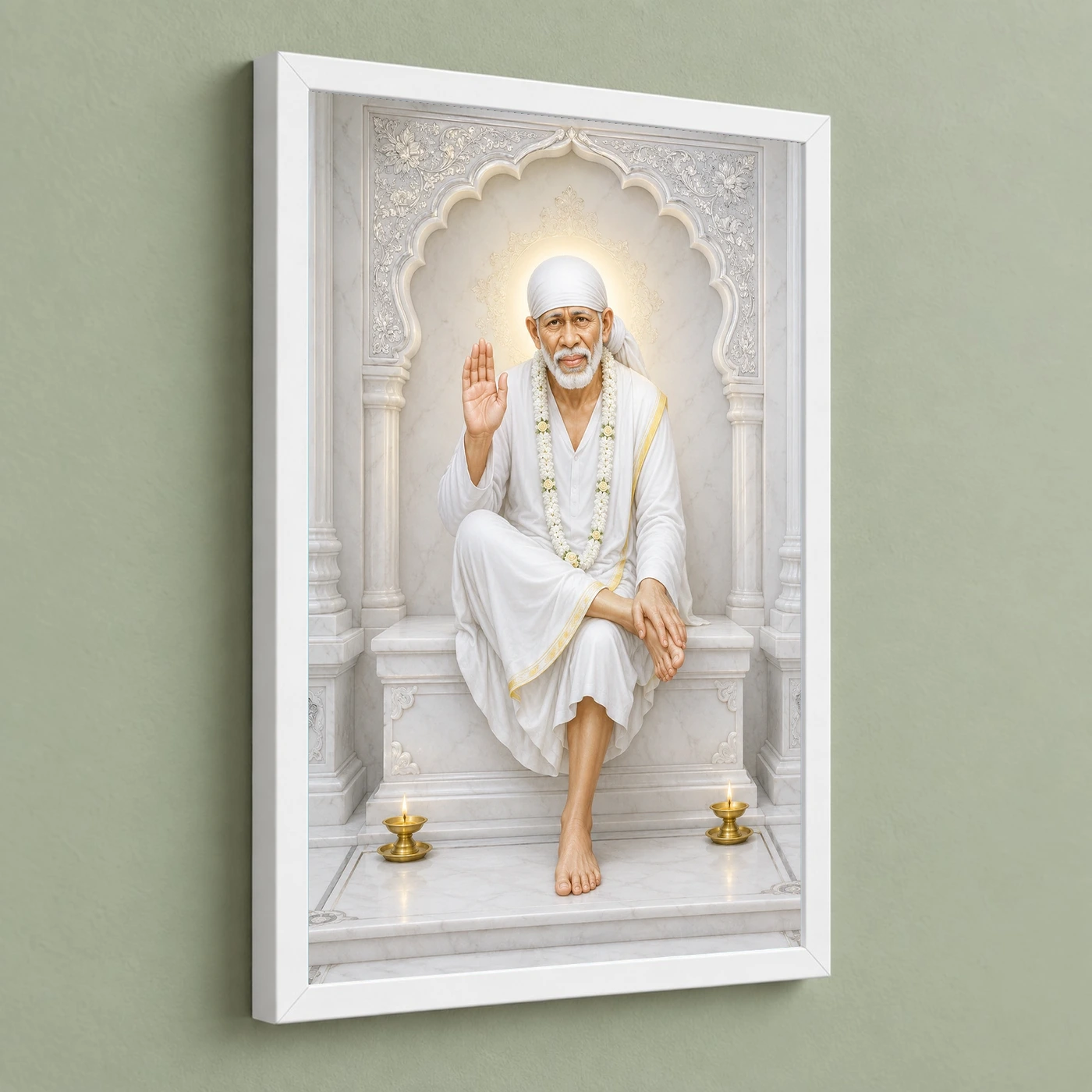 Sai Baba — White Marble Temple Serenity Frame, view 5
