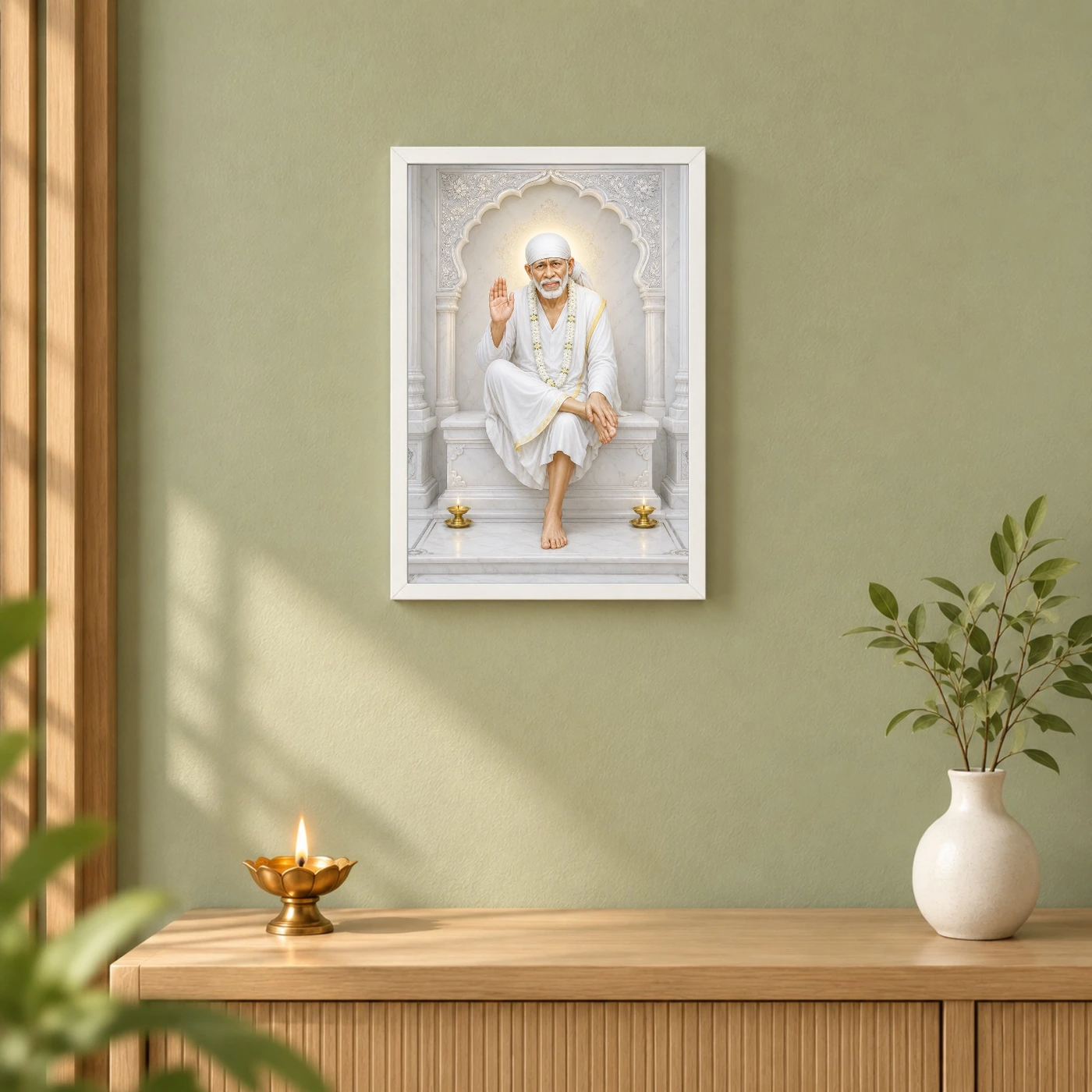 Sai Baba — White Marble Temple Serenity Frame, view 6