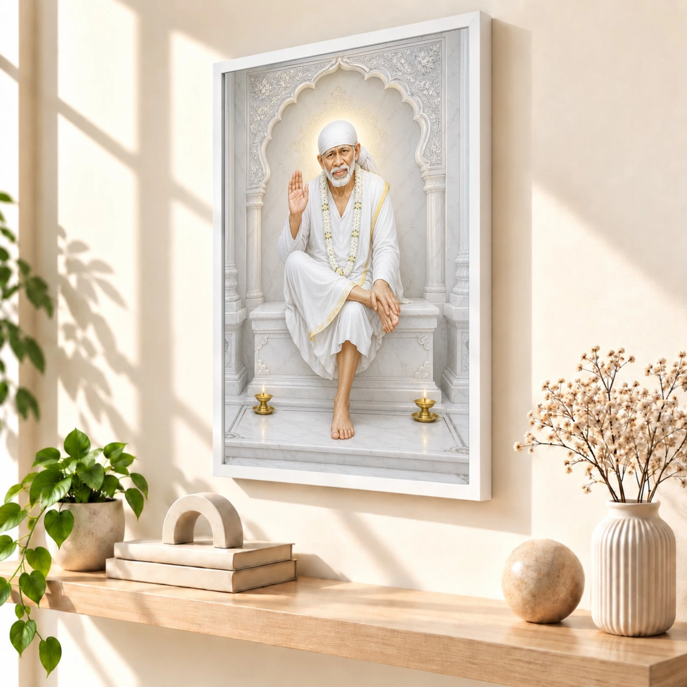 Sai Baba — White Marble Temple Serenity Frame, view 7