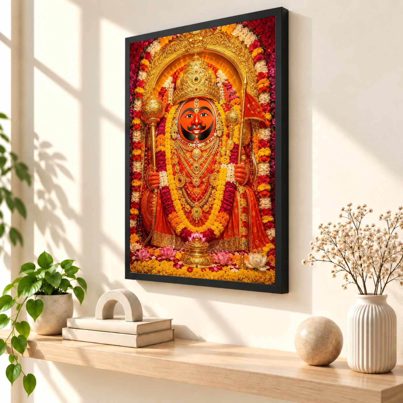 Salasar Balaji Grand Festival Flower Decoration Photo Frame, view 2