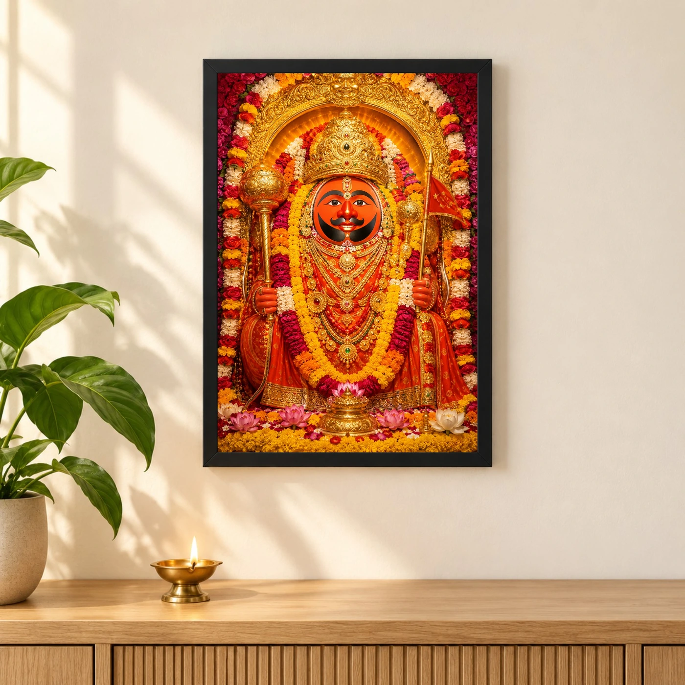 Salasar Balaji Grand Festival Flower Decoration Photo Frame, view 3