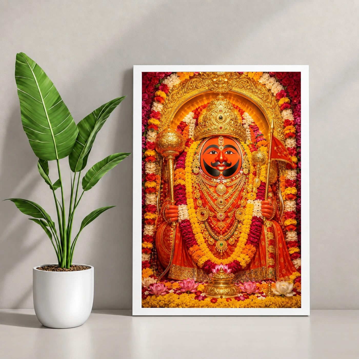 Salasar Balaji Grand Festival Flower Decoration Photo Frame, view 4