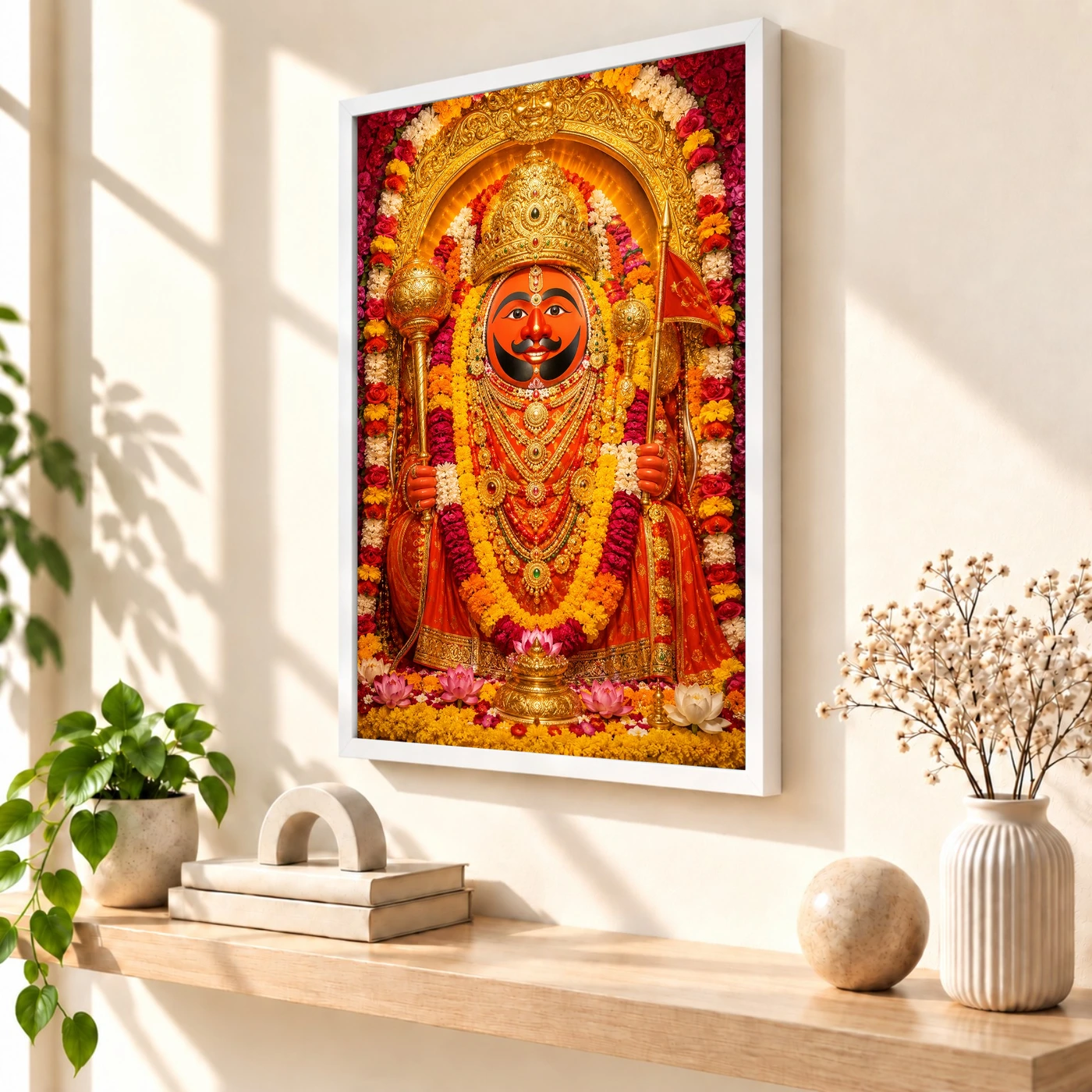 Salasar Balaji Grand Festival Flower Decoration Photo Frame, view 7