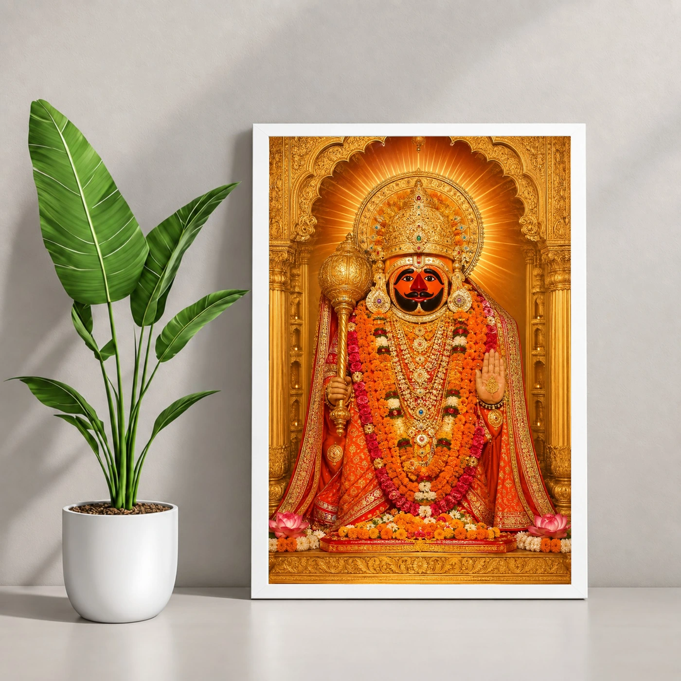 Salasar Balaji Heritage Temple Architecture Backdrop Photo Frame, view 4