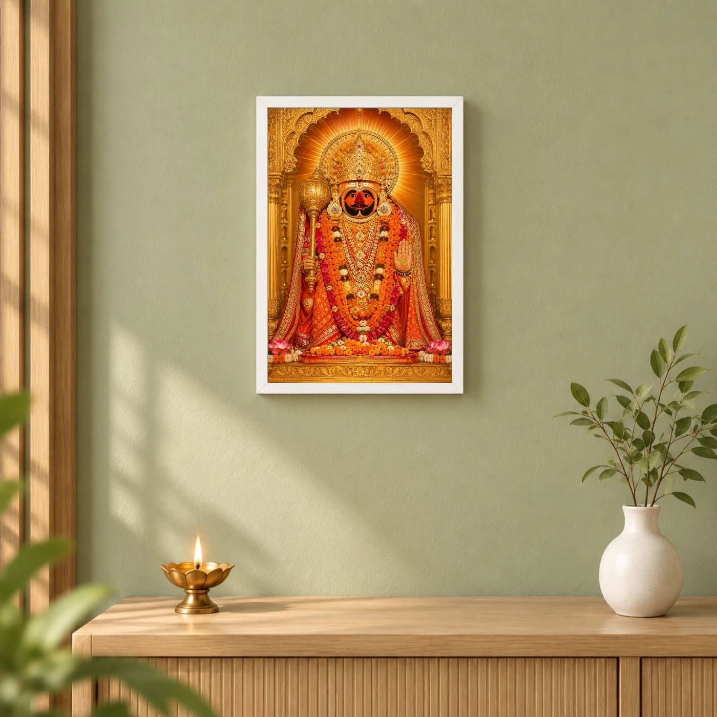 Salasar Balaji Heritage Temple Architecture Backdrop Photo Frame, view 6